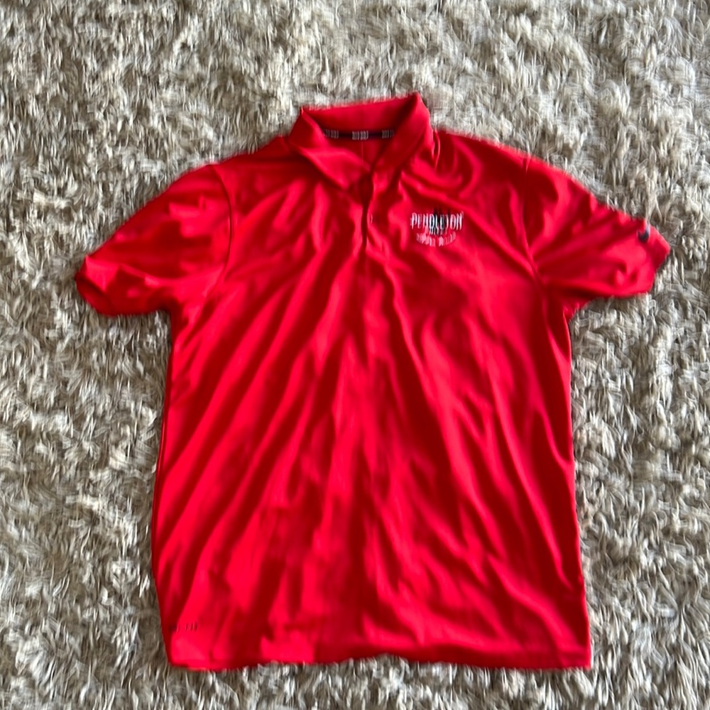 Red Nike golf polo